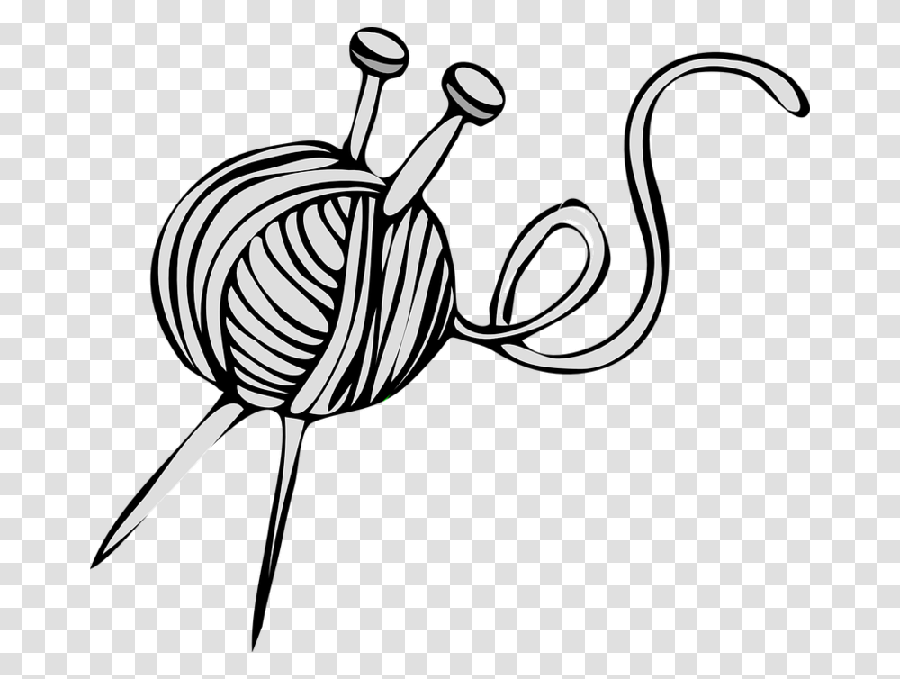 Ball Needle Yarn Knitting Yarn Clip Art, Drawing, Stencil Transparent Png