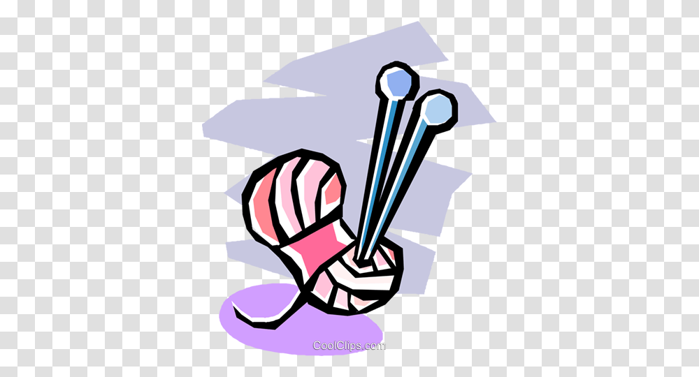 Ball Of Yarn With A Knitting Needle Royalty Free Vector Clip Art, Hand, Arrow Transparent Png