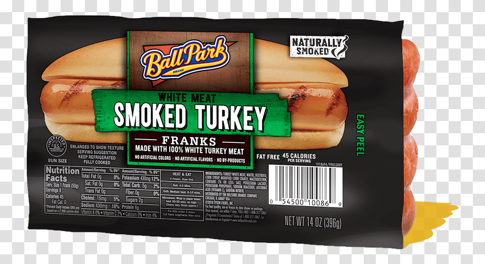 Ball Park Smoked White Turkey Franks Ball Park Turkey Hot Dogs, Advertisement, Flyer, Poster, Paper Transparent Png