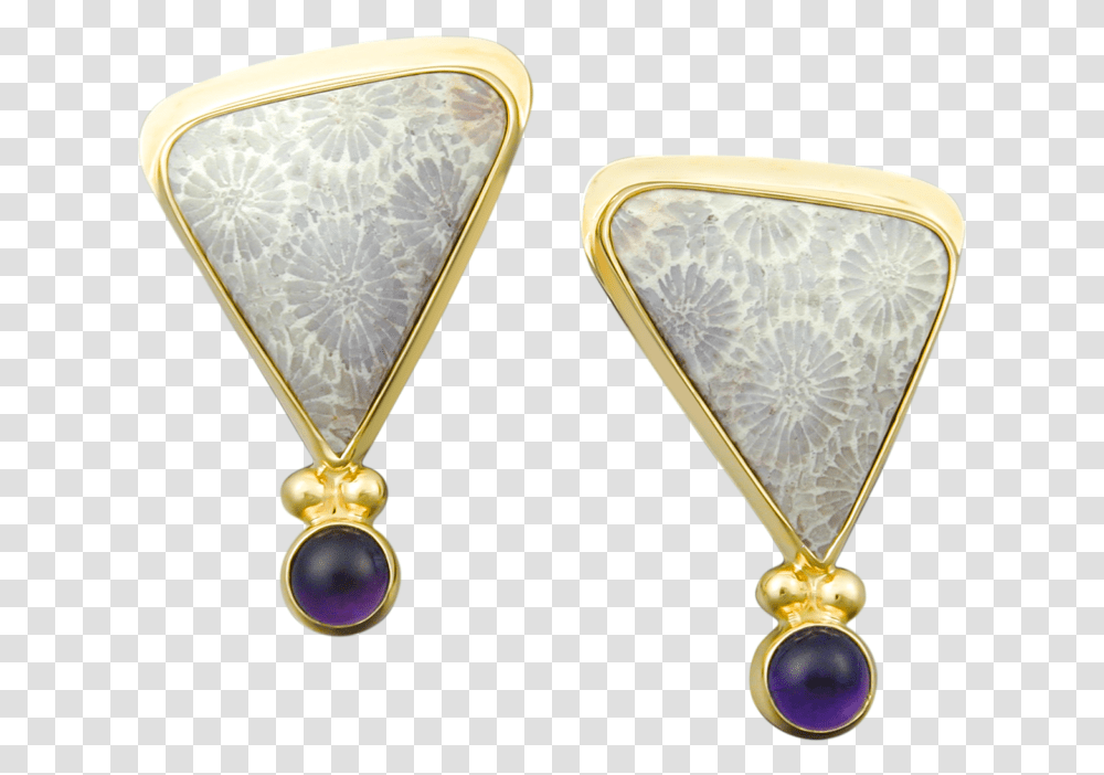 Ball Sheet Earrings With Fossil Coral And Amethyst Earrings, Gemstone, Jewelry, Accessories, Accessory Transparent Png