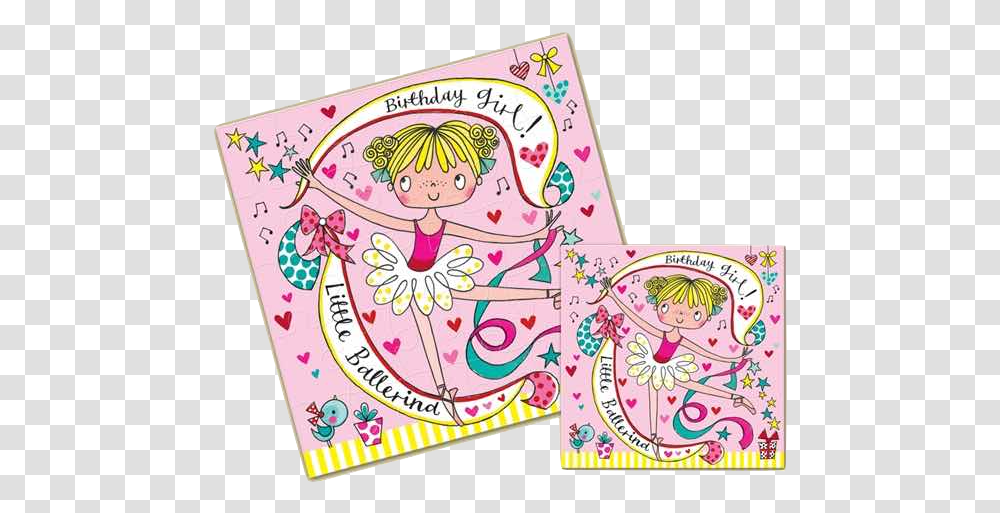 Ballet Birthday Card Jigsaw Card Illustration, Doodle, Drawing, Envelope Transparent Png