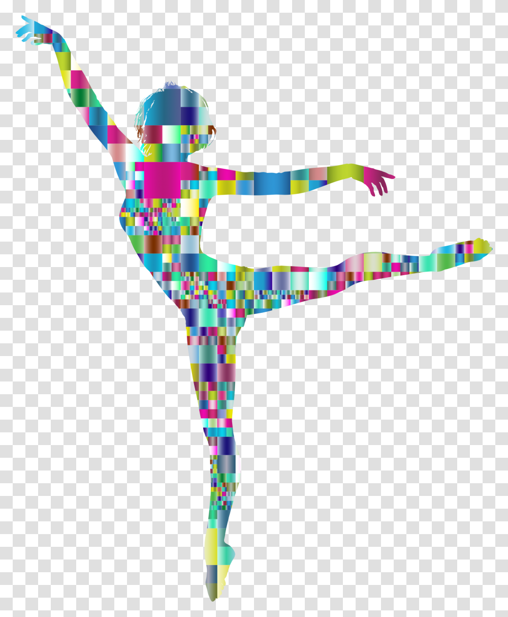 Ballet Dancer Mosaic Silhouette Woman Background Dancing, Person, Human, Acrobatic, Leisure Activities Transparent Png
