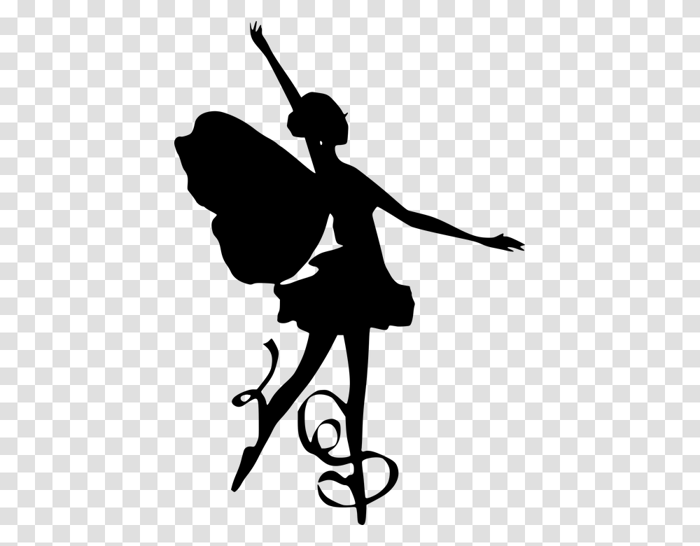 Ballet Dancer Silhouette Butterfly And Ballerina Silhouette, Gray, World Of Warcraft Transparent Png