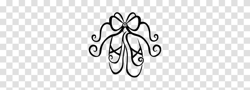 Ballet Shoes With Bow Sticker, Stencil Transparent Png