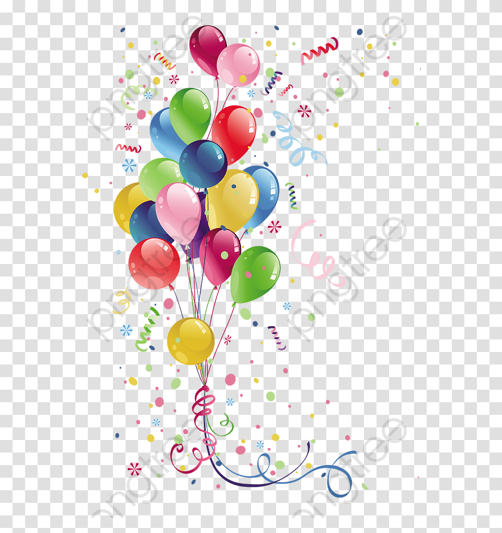 Balloms Vector Birthday Balloons, Paper, Confetti Transparent Png