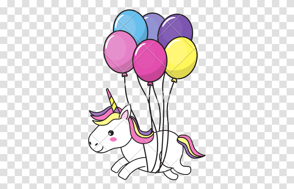 Ballon Drawing Balloon Decoration Unicorn With Balloons Unicorn Birthday Clipart, Lamp, Mammal, Animal Transparent Png