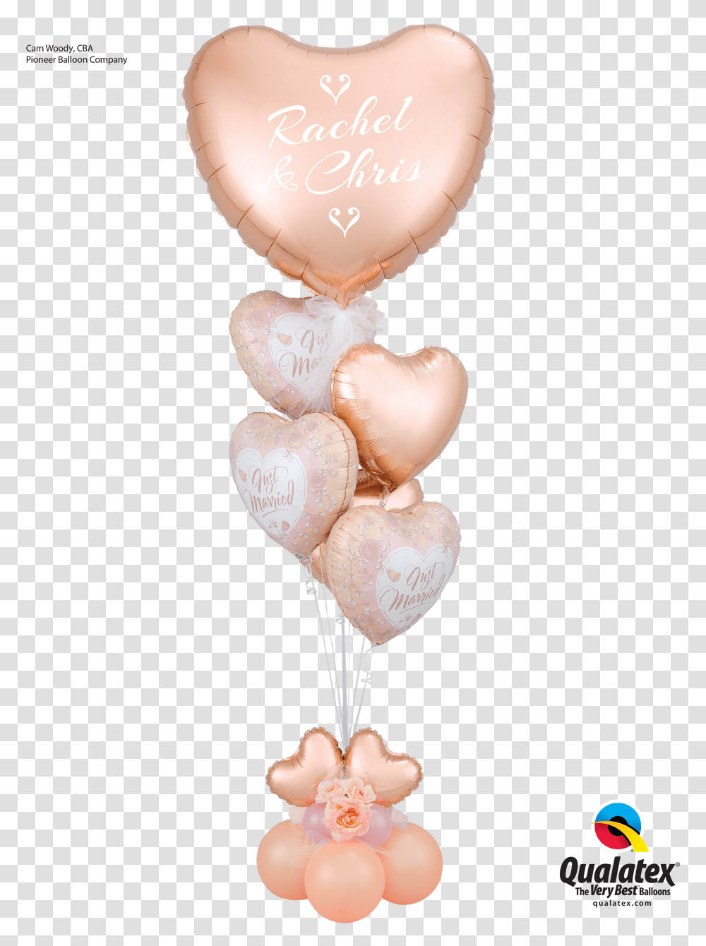 Ballon Drawing Just Married Rose Gold Balloon Bouquet For, Sea Life, Animal, Sweets, Food Transparent Png