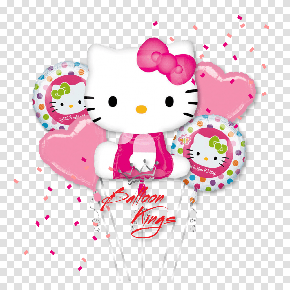 Ballons Clipart Hello Kitty Birthday Hello Kitty Background, Candy, Food, Lollipop, Snowman Transparent Png