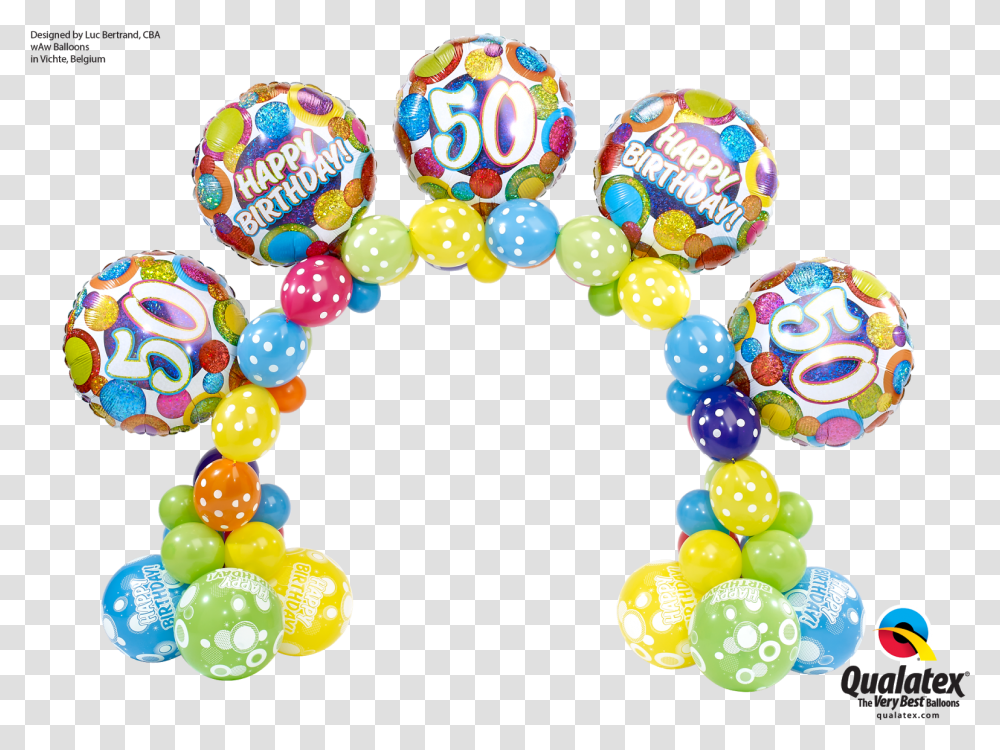 Balloon 50th Birthday Balloon Full Size Qualatex, Text, Alphabet, Rattle, Crowd Transparent Png