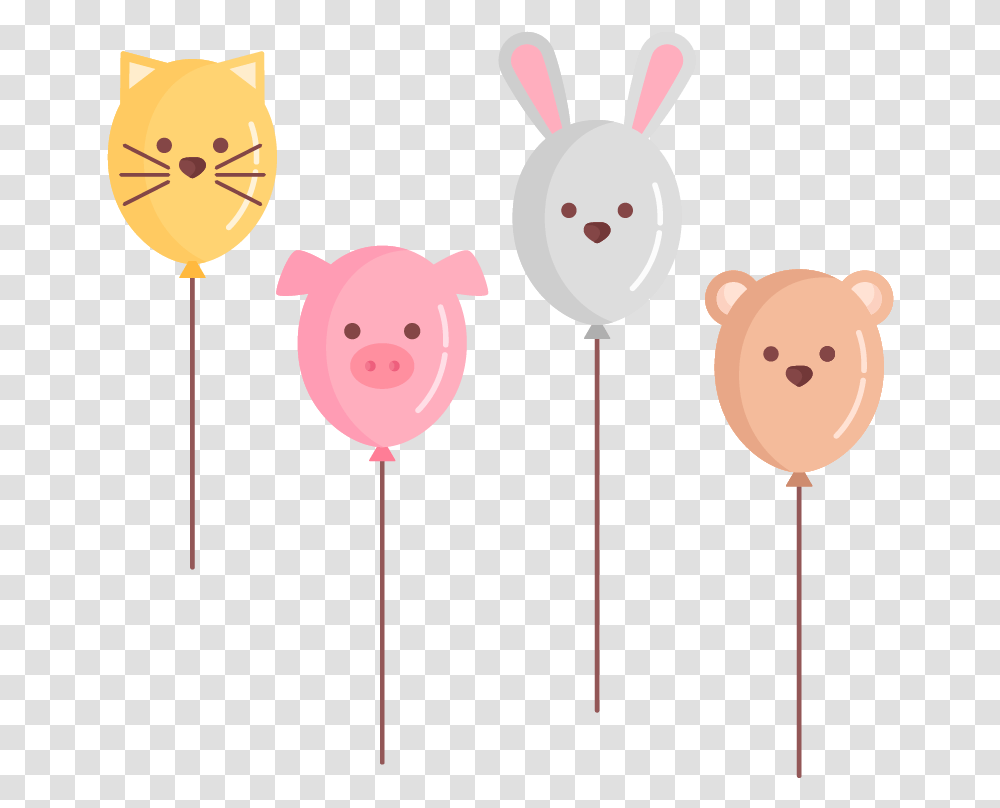 Balloon Animal Cat Rabbit Pig Bear Cute Cuteanimal Cartoon, Pin Transparent Png
