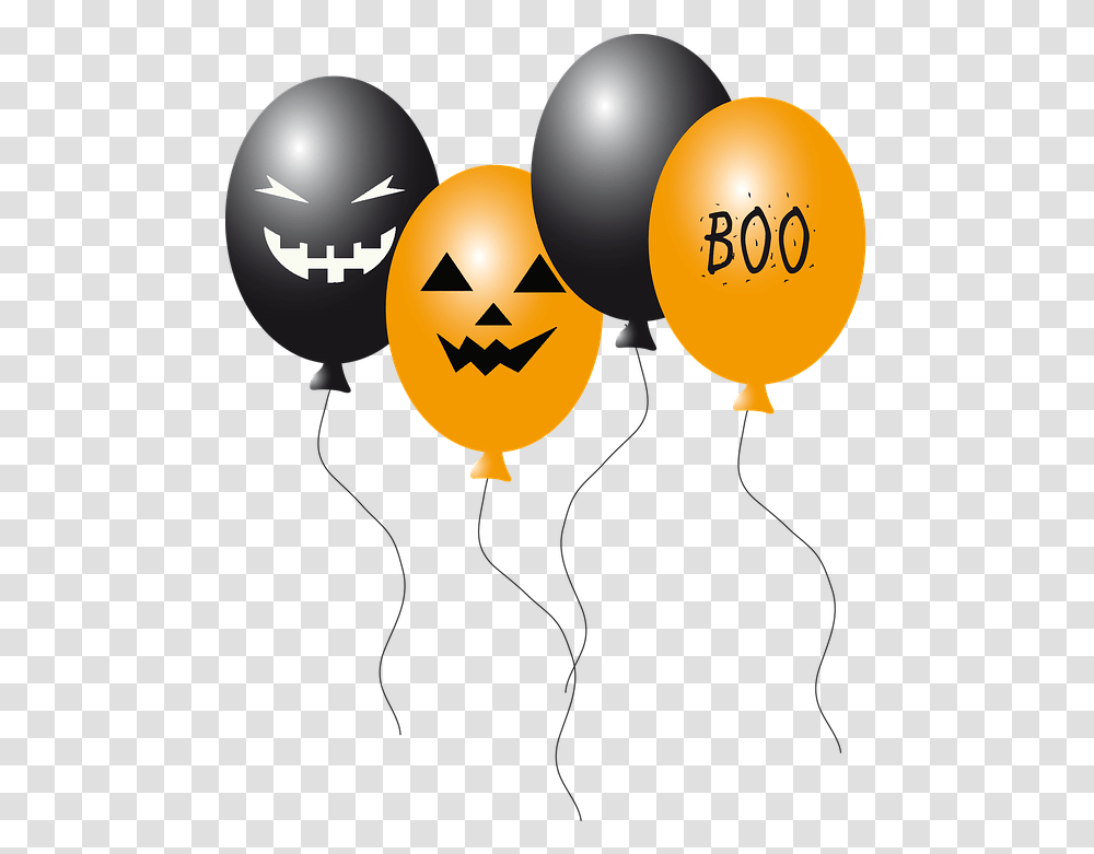 Balloon Ballons Halloween Black Gold Creepy Faces Transparent Png
