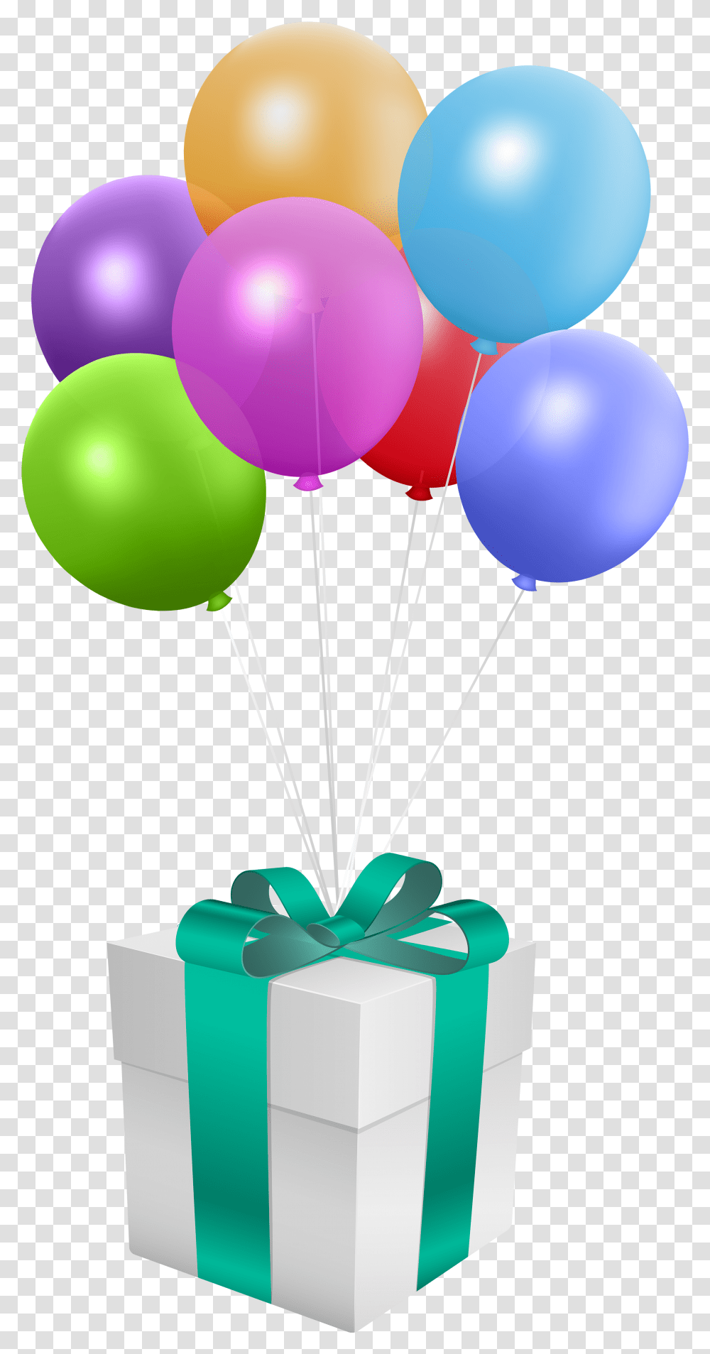 Balloon Birthday Balloons Gift Box With Balloons Transparent Png