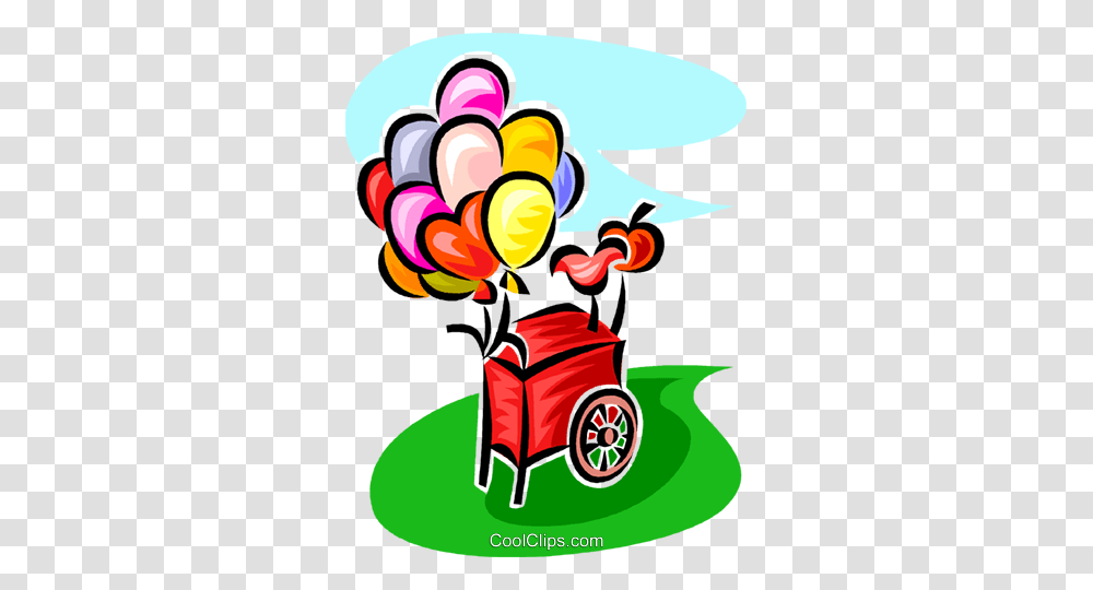 Balloon Cart Royalty Free Vector Clip Art Illustration, Food, Crowd Transparent Png