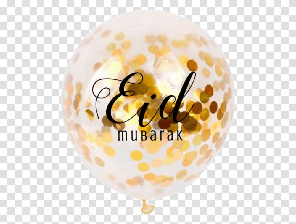 Balloon Confetti Eid Mubarak Gold 5pk Eid Balloons, Text, Paper, Texture, Food Transparent Png