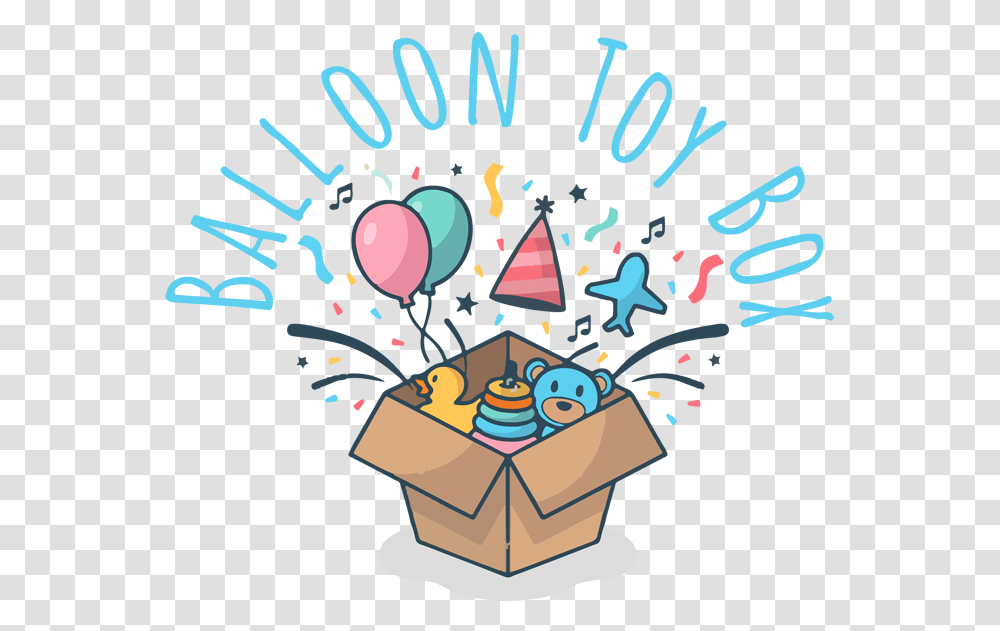 Balloon Toy Box, Paper, Confetti Transparent Png