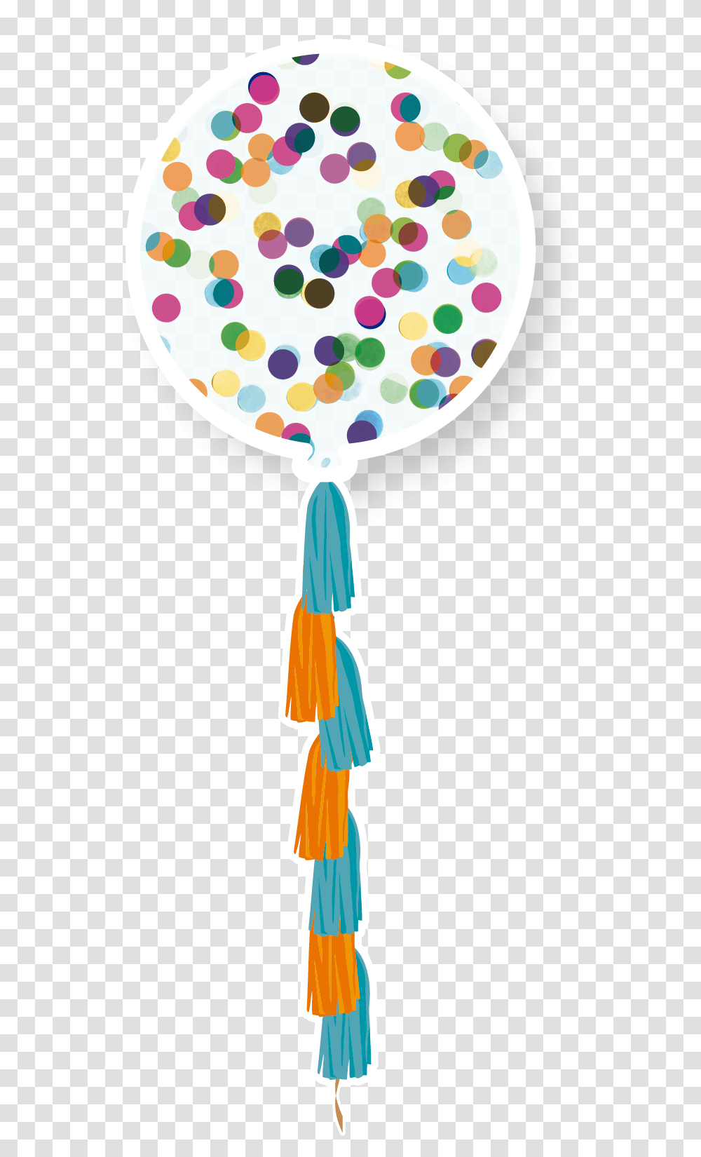 Balloon W Confetti Tassle, Rattle Transparent Png