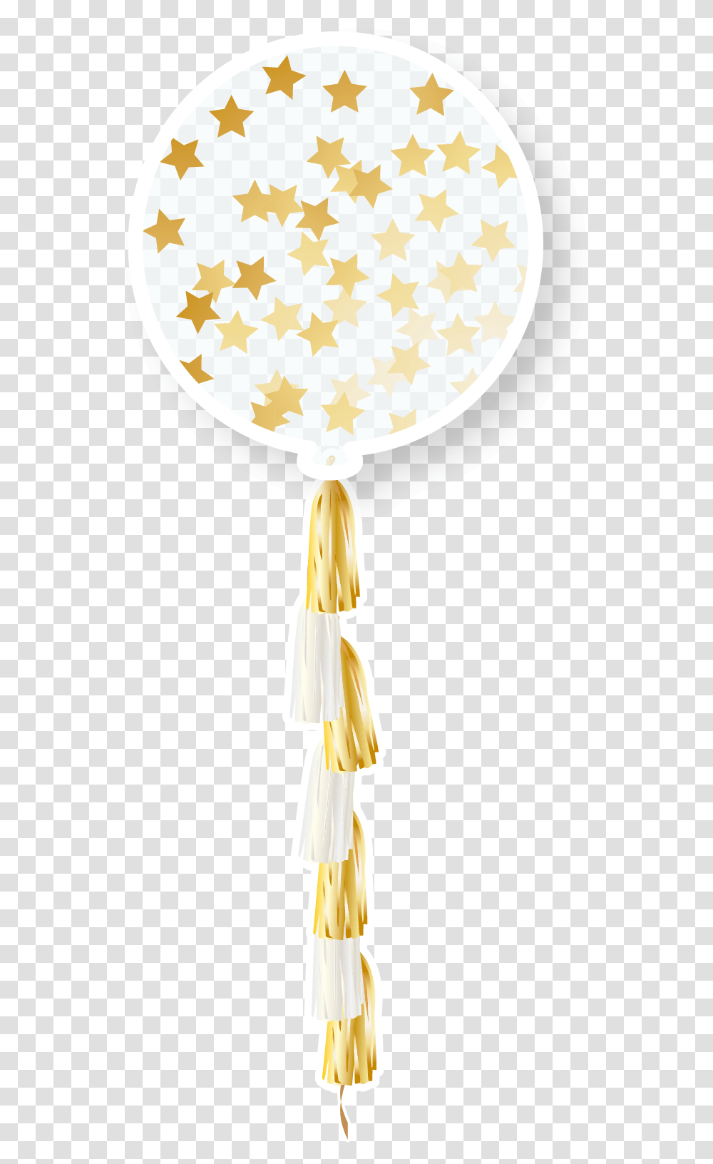 Balloon W Golden Star Confetti & Tassle 1pc Balloon, Lamp Transparent Png