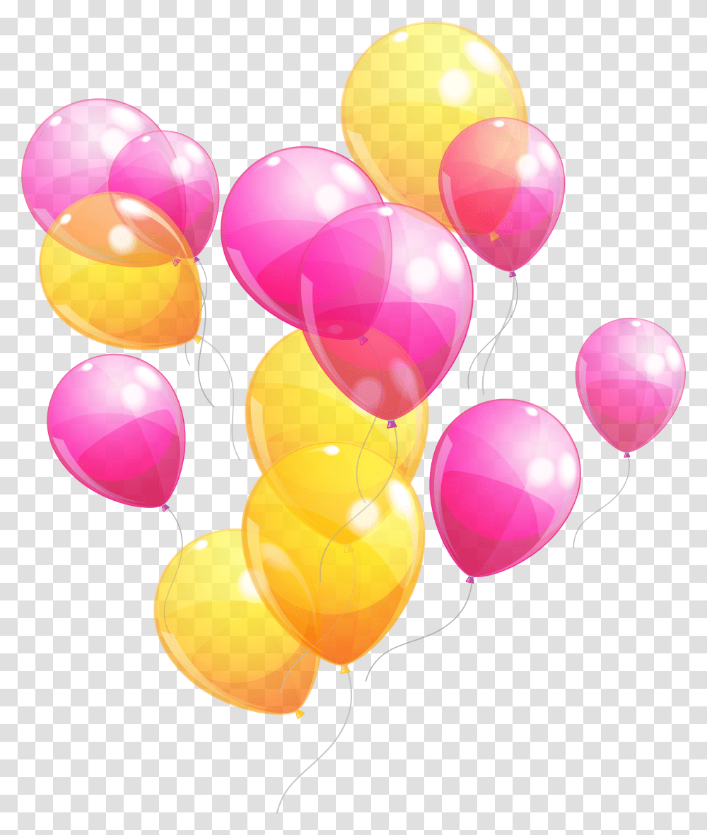 Balloonparty Supplypinkmaterial Pink And Yellow Birthday Balloons Transparent Png