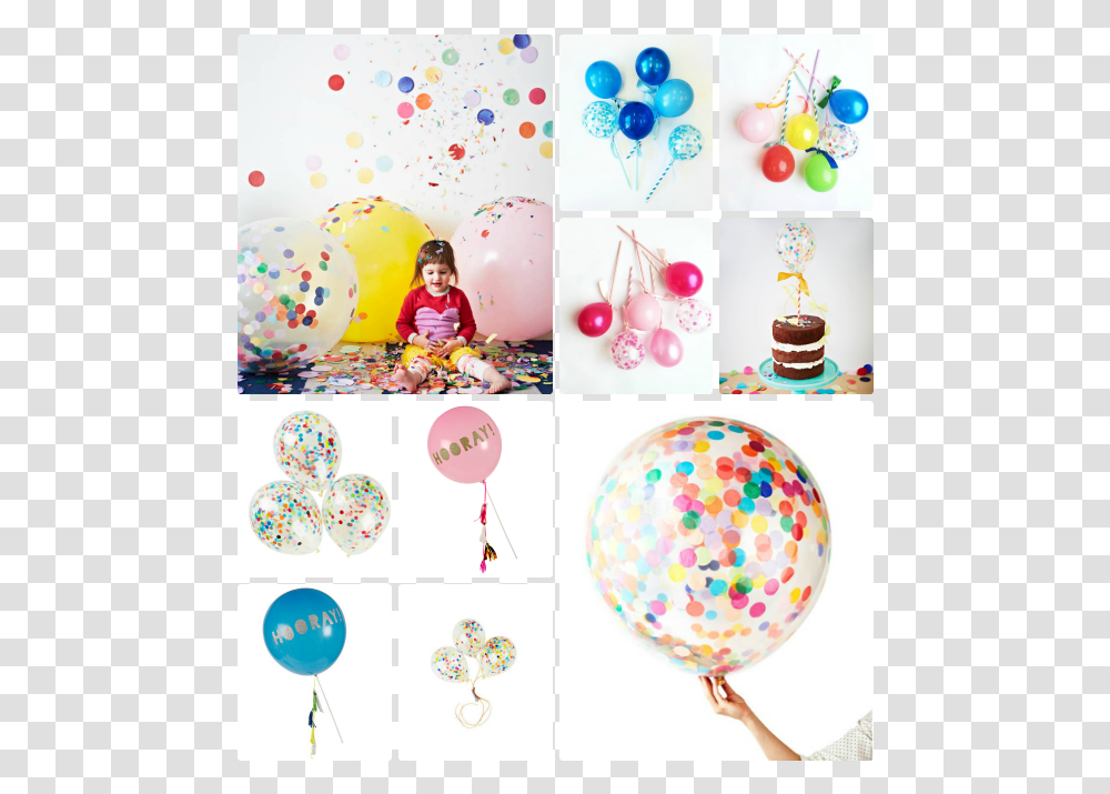 Balloons And Confetti Birthday Room Confetti Balloons, Paper, Person, Human, Sprinkles Transparent Png