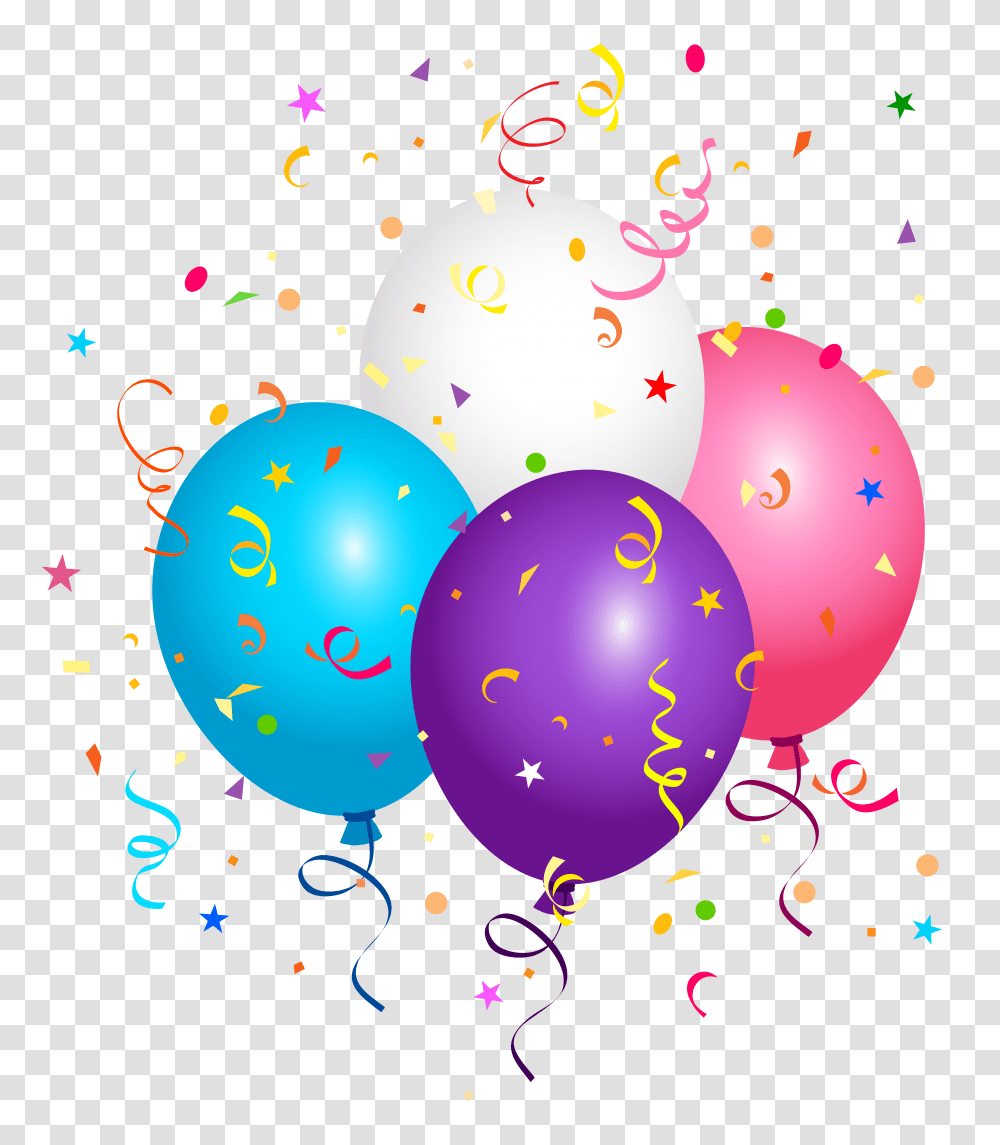 Balloons And Confetti Clipart, Paper Transparent Png