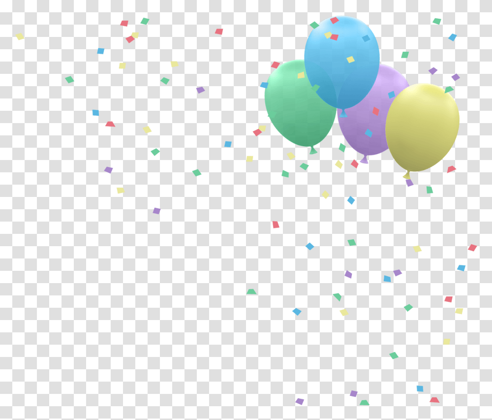 Balloons And Confetti, Paper Transparent Png