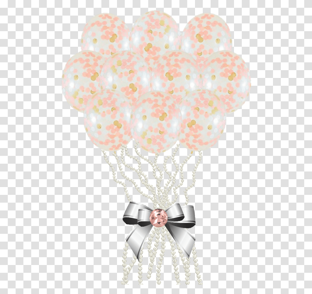 Balloons Balloon White Rosegold Confetti Pink Bead Transparent Png