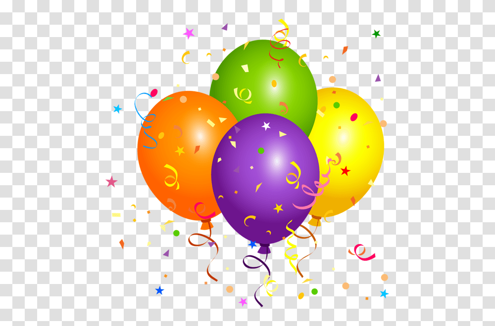 Balloons Balloons Birthday, Confetti, Paper Transparent Png