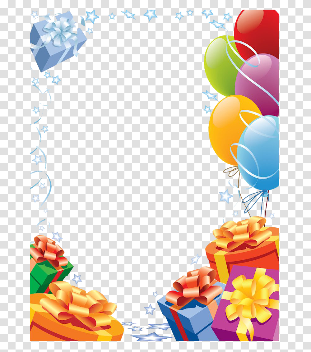 Balloons Birthday Frame Pic Birthday Frame Background, Floral Design, Pattern Transparent Png