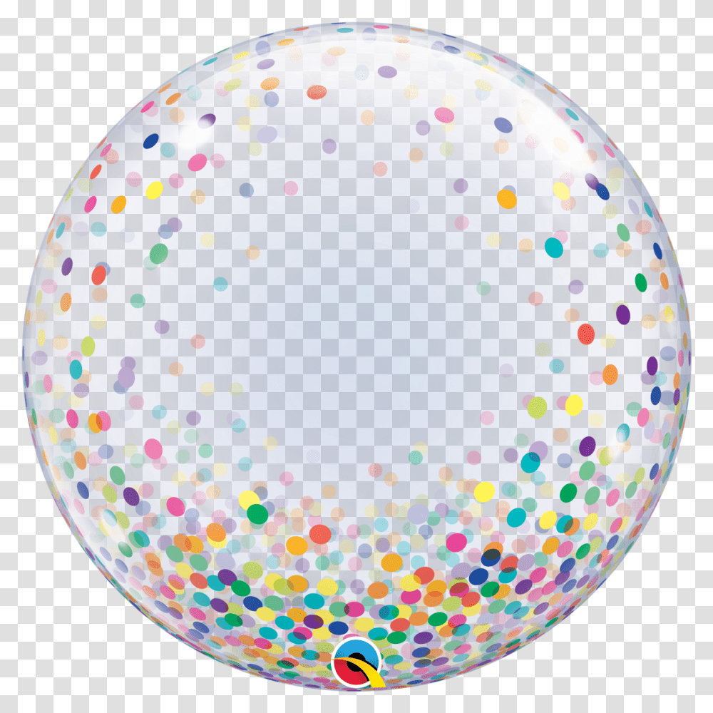Balloons Blue And Gold Dots Happy Birthday Bubble Helium Qualatex Bubble Ballons, Confetti, Paper Transparent Png
