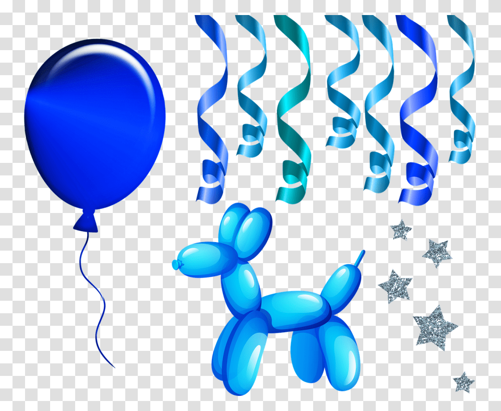 Balloons Blue Streamers Free Image On Pixabay Cartoon Dog Balloon Animal, Pattern, Graphics, Confetti, Paper Transparent Png