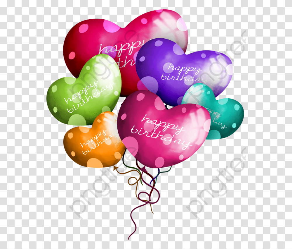 Balloons Clipart Happy Birthday Happy Birthday Hearts Balloons, Sweets, Food, Confectionery, Candy Transparent Png