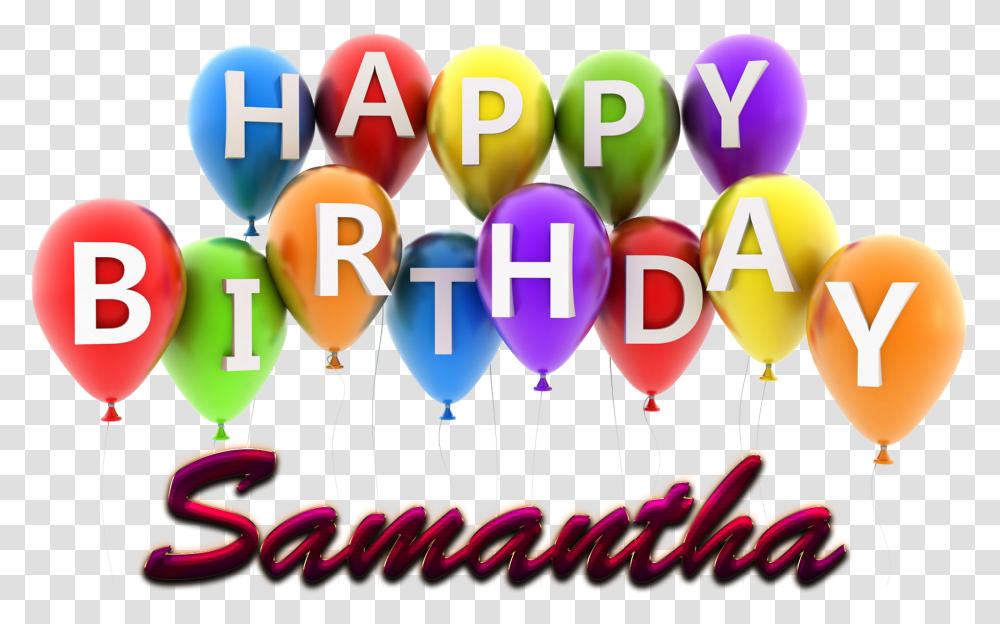 Balloons Clipart Name Samantha Happy Birthday, Number Transparent Png
