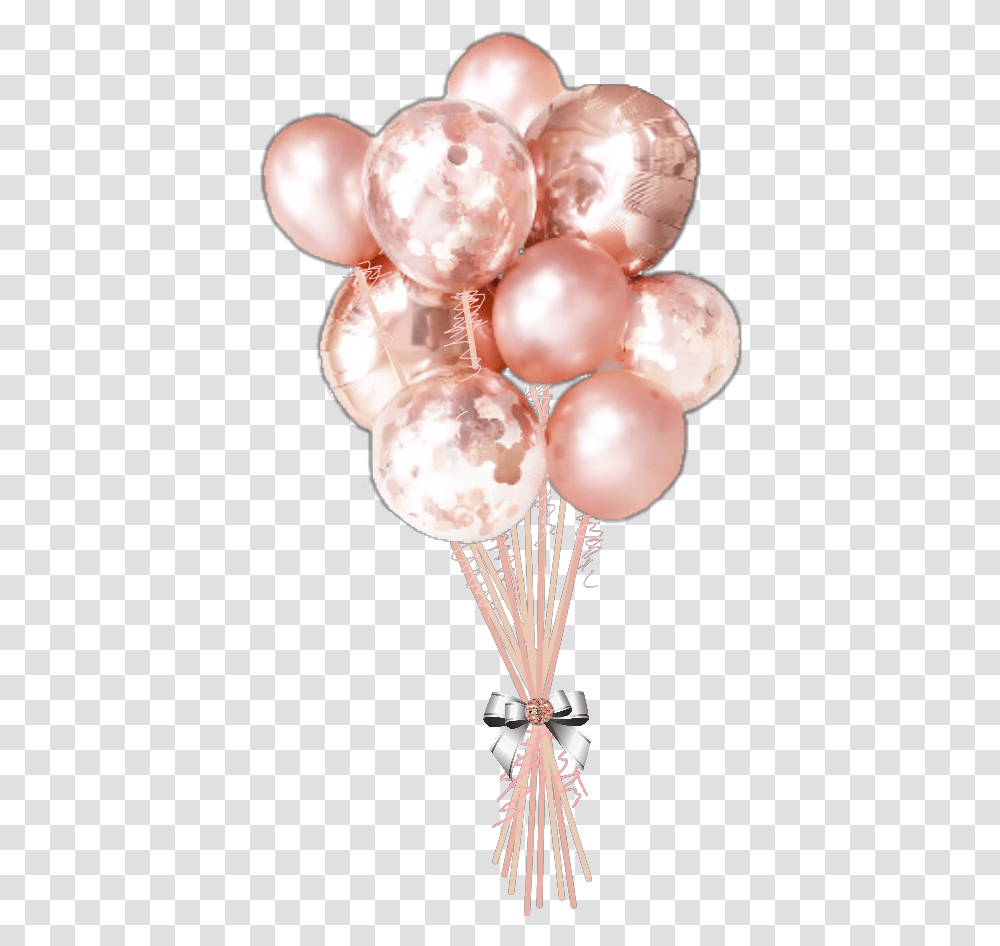 Balloons Peach Rosegold Party Wedding 13 Rose Gold Balloons, Accessories Transparent Png
