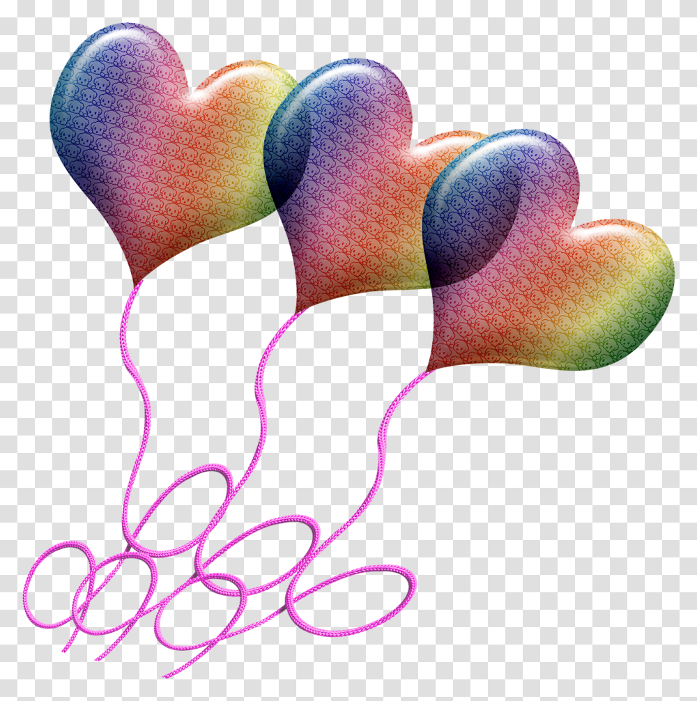Balloons Rainbow Heart Balloon Dog Free Image On Pixabay Girly, Pattern, Fractal, Ornament, Person Transparent Png