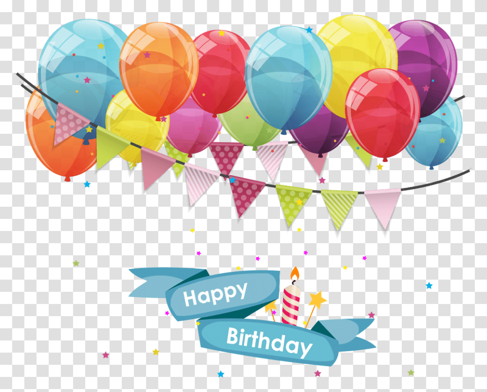 Balloons Vector Happy Birthday Happy Birthday Invitation Card, Crowd Transparent Png