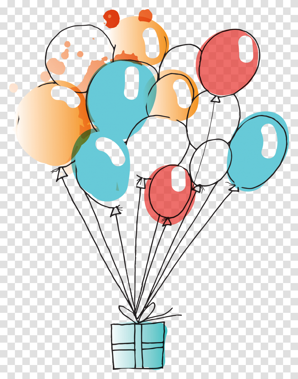 Balloons Watercolor Clipart Image Birthday Balloon Watercolor Transparent Png