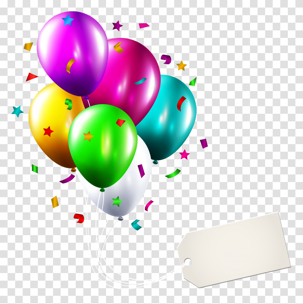 Balloons With Empty Tag Clip Art Transparent Png