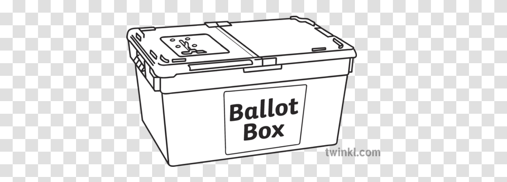 Ballot Box Elections Container Voting Slip Mps Ks1 Black And Line Art, Appliance, Text, Mailbox, Label Transparent Png