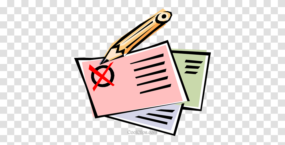 Ballot With Pencil Royalty Free Vector Clip Art Illustration, Label Transparent Png