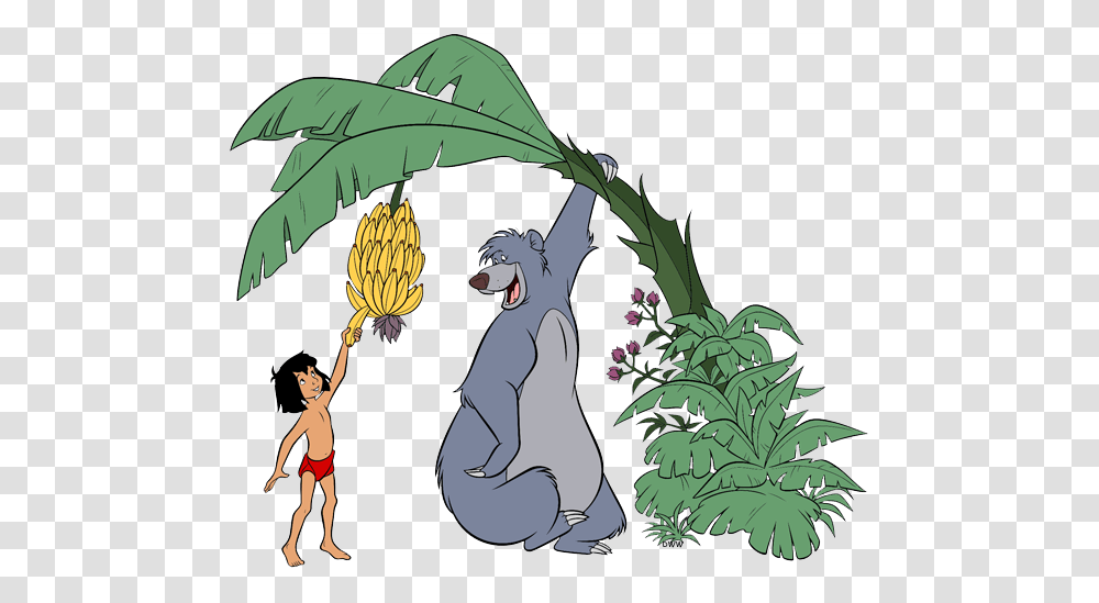 Baloo And Mowgli Clip Art Disney Clip Art Galore, Person, Plant, Animal, Mammal Transparent Png