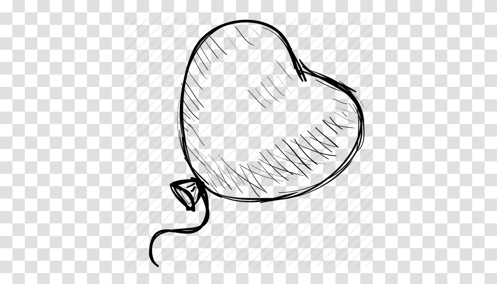 Baloon Drawing Fun Heart Love Sketch Valenting Icon, Apparel, Cowboy Hat Transparent Png