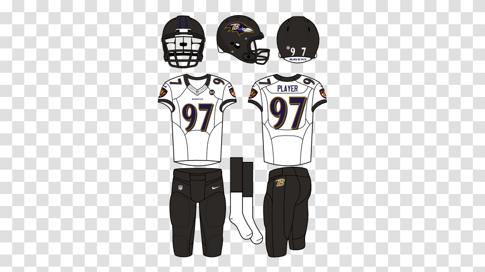Baltimore Ravens Road Uniform National Football League Tampa Bay Buccaneers Uniforms, Clothing, Apparel, Shirt, Jersey Transparent Png