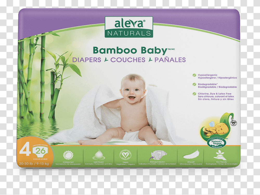 Bamboo Baby Diapers Size 4 Front Aleva Naturals Bamboo Baby Wipes, Person, Human, Id Cards, Document Transparent Png