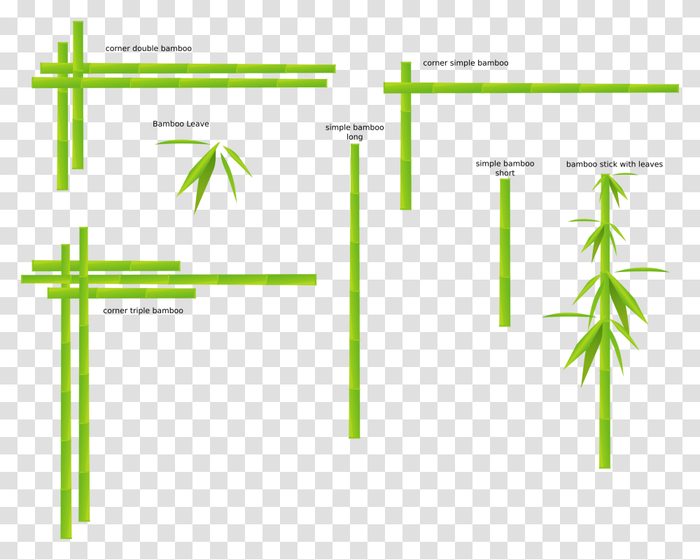 Bamboo Plant Border Design, Green, Grass, Utility Pole Transparent Png