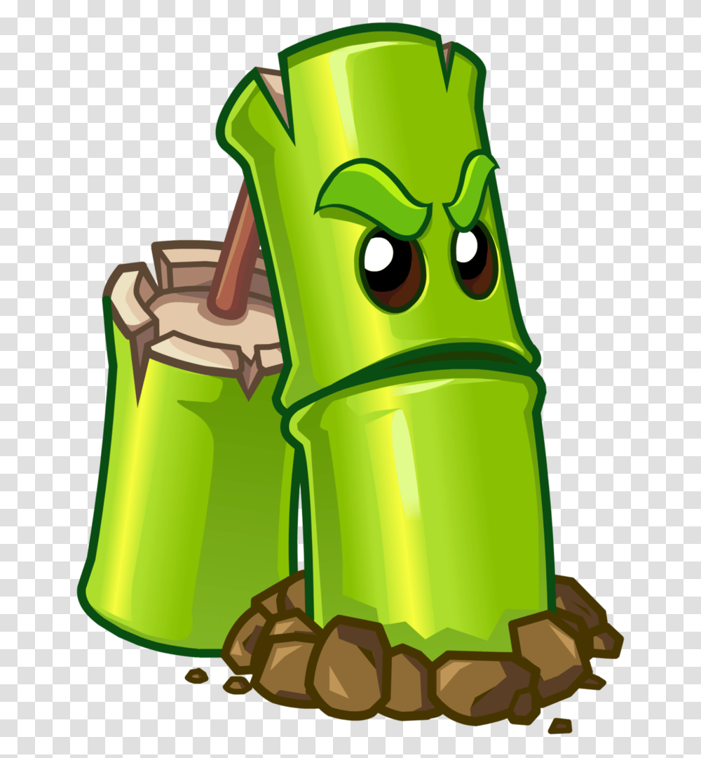Bamboo Plant Planta Vs Zombie, Green, Tin, Bottle, Can Transparent Png