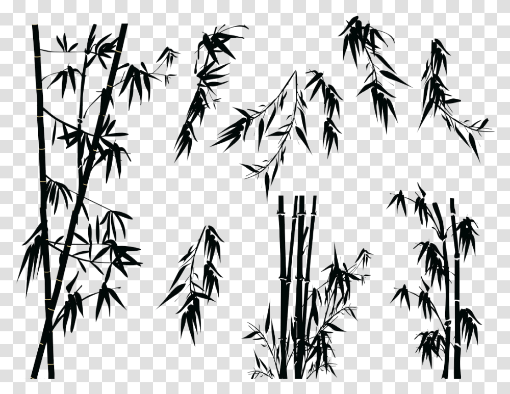 Bamboo Silhouette Tree Illustration Black Silhouette Bamboo, Nature, Outdoors, Plant, Lighting Transparent Png