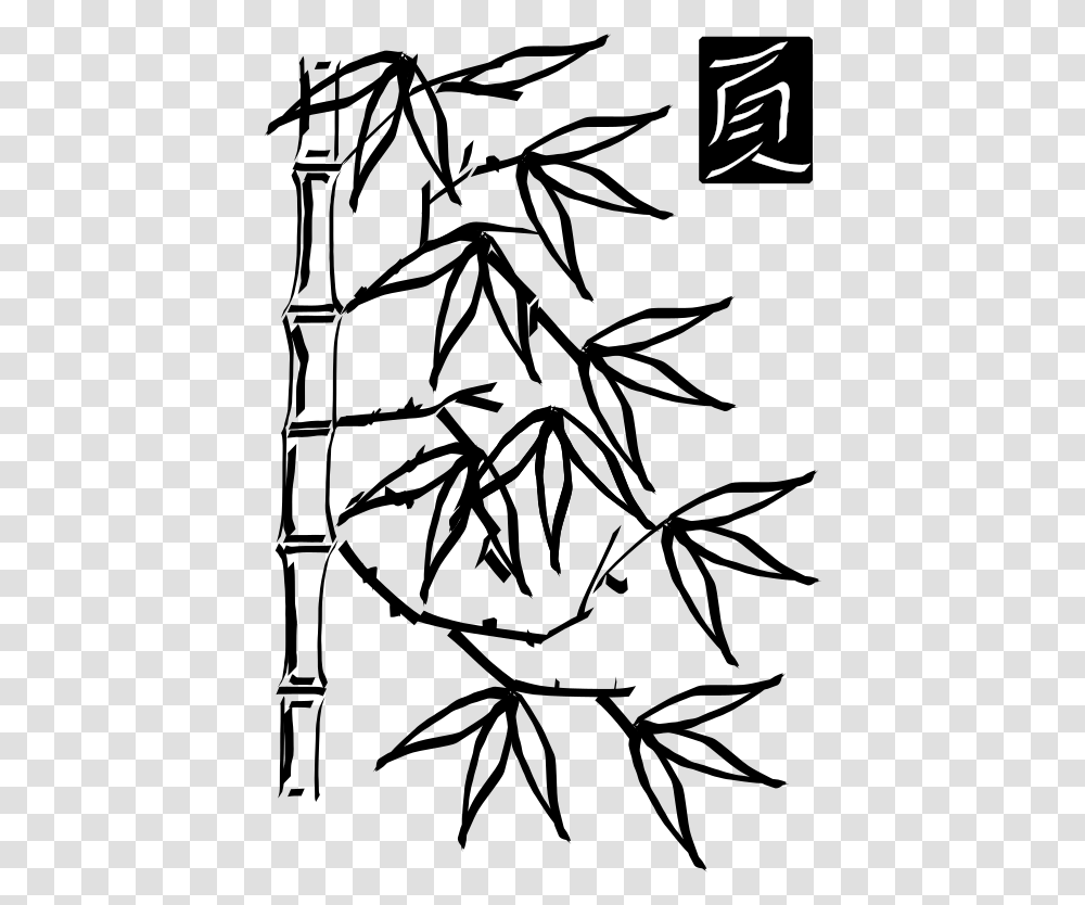 Bamboo Tree Clipart Black And White Bamboo Clipart Black And White, Gray, Outdoors, World Of Warcraft Transparent Png