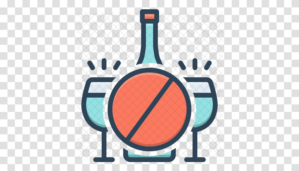 Ban Alcohol Icon Illustration, Racket, Frying Pan, Wok, Art Transparent Png