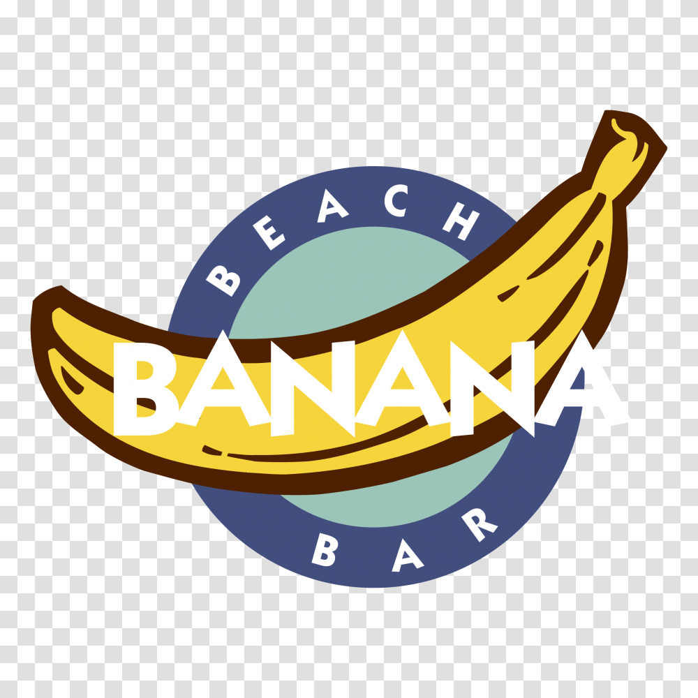 Banana Beach Bar Vector Logo Banana Beach Bar Logo, Plant, Fruit, Food, Text Transparent Png