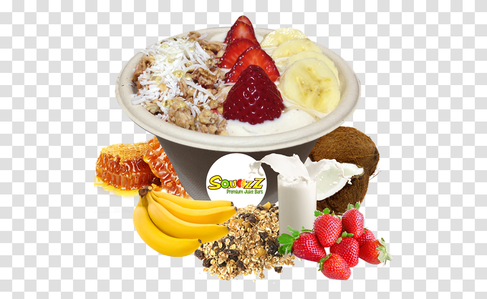 Banana Bowl New Natural Foods, Fruit, Plant, Breakfast, Strawberry Transparent Png